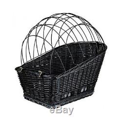 Dog Bicycle Basket Rear Mounted Wicker Mesh Cover Bike Carrier Pet Small Seat