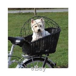 Dog Bicycle Basket Rear Mounted Wicker Mesh Cover Bike Carrier Pet Small Seat