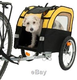 Dog Bike Trailer Pet Carrier Basket & Convertible Pushchair with Viewing Windows