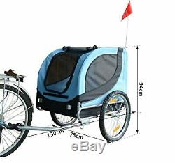 Dog Bike Trailer Pushchair Secure Carrier Jogging Kit Pet Bicycle Ride Fun Blue