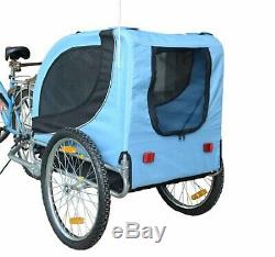 Dog Bike Trailer Pushchair Secure Carrier Jogging Kit Pet Bicycle Ride Fun Blue