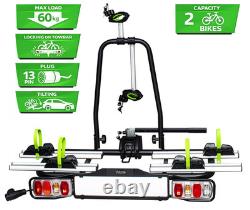 Electric Bike Towbar Rack 2 Bikes 60kg Rear Carrier Tilting 13/7 Pin e-Veturo 2