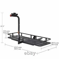 Elevate Outdoor BCCB-1169-2 Steel Basket Cargo Carrier with Bike Rack, Fits 2 B