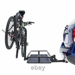 Elevate Outdoor BCCB-1169-2 Steel Basket Cargo Carrier with Bike Rack, Fits 2 B