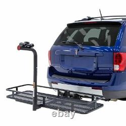 Elevate Outdoor BCCB-1169-2 Steel Basket Cargo Carrier with Bike Rack, Fits 2 B