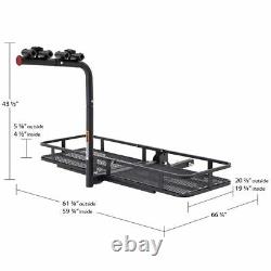 Elevate Outdoor BCCB-1169-4 Steel Basket Cargo Carrier with Bike Rack, Fits 4 B