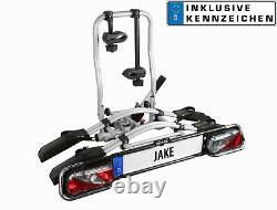 Eufab Bike Carrier Jake For 2 Bikes Expandable 60Kg E-Bike + License Plate