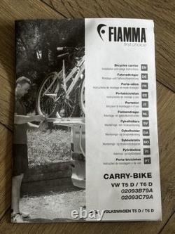 Fiamma Carry-Bike VW T5 Aluminium Bicycle Carrier Cycle Volkswagen Camper Van