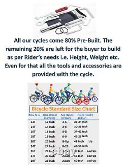 Foldable 18/20/22 Kids Unisex Folding Bike cycle + Removable Basket & Carrier