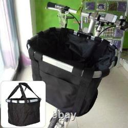 Foldable Bicycle Front Basket Bike Handlebar Basket Pet Carrier Frame Lunch Bag