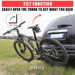 Foldable Bike Rack Hitch Mount Fat Tire Electric Bicycle Carrier 180lbs Capacity