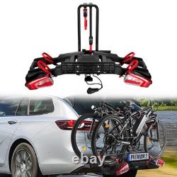 Foldable Electric 2 Bike Rack E-Bike Tow Ball Carrier + Keys + E-Mark Taillight