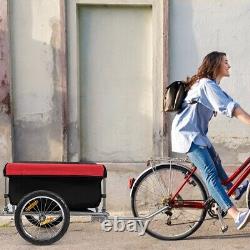 Folding Bike Trailer Cargo Bicycle Luggage Storage Carrier Trailer Steel Frame