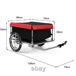 Folding Bike Trailer Cargo Bicycle Luggage Storage Carrier Trailer Steel Frame