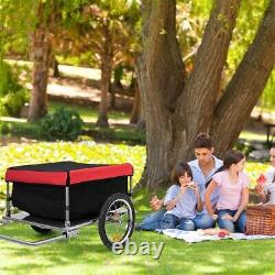 Folding Bike Trailer Cargo Bicycle Luggage Storage Carrier Trailer Steel Frame