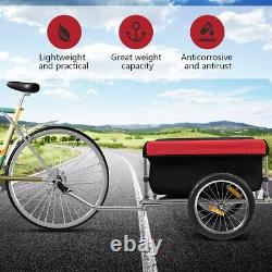 Folding Bike Trailer Cargo Bicycle Luggage Storage Carrier Trailer Steel Frame