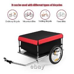 Folding Bike Trailer Cargo Bicycle Luggage Storage Carrier Trailer Steel Frame