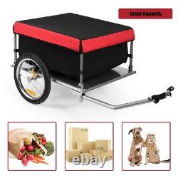 Folding Bike Trailer Cargo Bicycle Luggage Storage Carrier Trailer Steel Frame