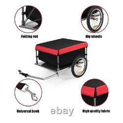 Folding Bike Trailer Cargo Bicycle Luggage Storage Carrier Trailer Steel Frame