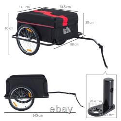 Folding Bike Trailer Cargo Storage Carrier with Removable Cover and Hitch