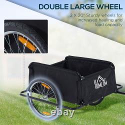 Folding Bike Trailer Cargo Storage Carrier with Removable Cover and Hitch