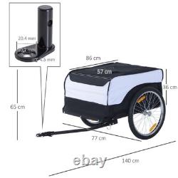 Folding Bike Trailer Cargo Storage Carrier with Removable Cover and Hitch
