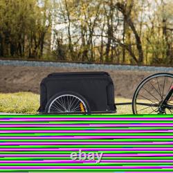 Folding Bike Trailer Cargo Storage Carrier with Removable Cover and Hitch