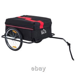 Folding Bike Trailer Cargo Storage Carrier with Removable Cover and Hitch