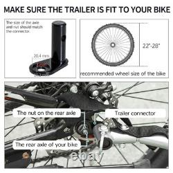 Folding Bike Trailer Cargo Storage Carrier with Removable Cover and Hitch