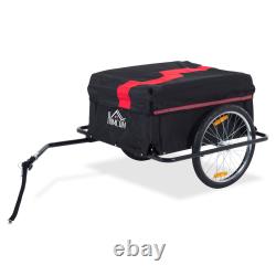Folding Bike Trailer Cargo Storage Carrier with Removable Cover and Hitch