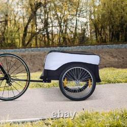 Folding Bike Trailer Cargo Storage Carrier with Removable Cover and Hitch