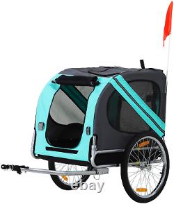 Folding Dog Bike Trailer Pet Cart Carrier for Bicycle Travel in Steel Frame New