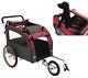 Folding Dog Bike Trailer Pushchair Steel Carrier Stroller Jogging Kit Pet Large