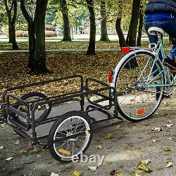 Folding Frame Bike Cargo Trailer Extra Bicycle Storage Carrier WithHitch-Black
