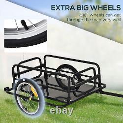 Folding Frame Bike Cargo Trailer Extra Bicycle Storage Carrier WithHitch-Black