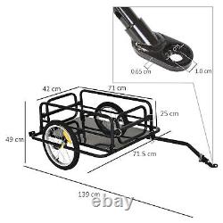 Folding Frame Bike Cargo Trailer Extra Bicycle Storage Carrier WithHitch-Black