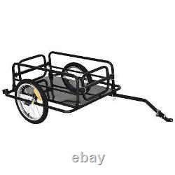Folding Frame Bike Cargo Trailer Extra Bicycle Storage Carrier WithHitch-Black