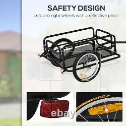 Folding Frame Bike Cargo Trailer Extra Bicycle Storage Carrier WithHitch-Black