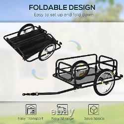 Folding Frame Bike Cargo Trailer Extra Bicycle Storage Carrier WithHitch-Black