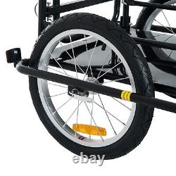 Folding Frame Bike Cargo Trailer Extra Bicycle Storage Carrier WithHitch-Black