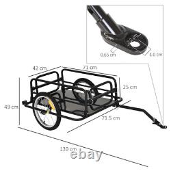 Folding Frame Bike Cargo Trailer Extra Bicycle Storage Carrier With Hitch-Black