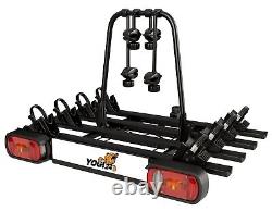 GIRO 4 Bike Rack Cycle Carrier 4 bikes Tow bar Mounted with Tilt 75kg black