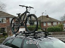 Genuine Audi Roof Rack Cross Bars with 4 Audi Roof Mounted Bike /Cycle Carriers