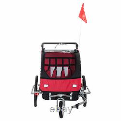 HOMCOM 2 in 1 Multifunctional Bicycle Child Carrier Baby Trailer Stroller Jogger