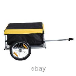 HOMCOM Bicycle Bike Cargo Trailer Cart Carrier Wagon Yellow and Black