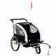 HOMCOM Bike Trailer 2-Seater for Bicycle Baby Child Carrier 2-Seater Black