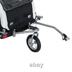 HOMCOM Bike Trailer 2-Seater for Bicycle Baby Child Carrier 2-Seater Black