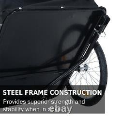 HOMCOM Folding Bicycle Storage Carrier Bike Trailer Cargo withHitch White & Black
