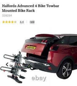Halfords Advance 4 Bike Tow Bar Mount Cycle Car Rack Foldable Lockable £400 AsNe