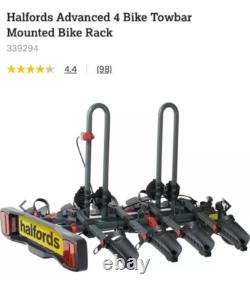 Halfords Advance 4 Bike Tow Bar Mount Cycle Car Rack Foldable Lockable RRP 400£